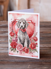 Load image into Gallery viewer, Bedlington Terrier Valentine Roses Greeting Cards - Blank Note Cards – 8-Pack of Artist-Designed Cards with Envelopes