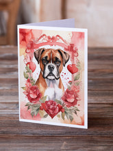 Load image into Gallery viewer, Boxer Valentine Roses Greeting Cards - Blank Note Cards – 8-Pack of Artist-Designed Cards with Envelopes
