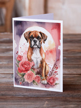 Load image into Gallery viewer, Boxer Valentine Roses Greeting Cards - Blank Note Cards – 8-Pack of Artist-Designed Cards with Envelopes