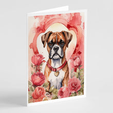 Load image into Gallery viewer, Boxer Valentine Roses Greeting Cards - Blank Note Cards – 8-Pack of Artist-Designed Cards with Envelopes