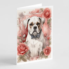 Load image into Gallery viewer, Boxer Valentine Roses Greeting Cards - Blank Note Cards – 8-Pack of Artist-Designed Cards with Envelopes