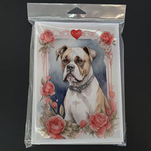 Load image into Gallery viewer, Boxer Valentine Roses Greeting Cards - Blank Note Cards – 8-Pack of Artist-Designed Cards with Envelopes