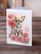 Load image into Gallery viewer, Chihuahua Valentine Roses Greeting Cards - Blank Note Cards – 8-Pack of Artist-Designed Cards with Envelopes