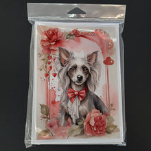 Load image into Gallery viewer, Chinese Crested Valentine Roses Greeting Cards - Blank Note Cards – 8-Pack of Artist-Designed Cards with Envelopes