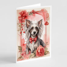 Load image into Gallery viewer, Chinese Crested Valentine Roses Greeting Cards - Blank Note Cards – 8-Pack of Artist-Designed Cards with Envelopes
