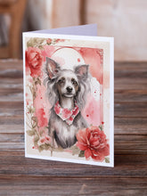 Load image into Gallery viewer, Chinese Crested Valentine Roses Greeting Cards - Blank Note Cards – 8-Pack of Artist-Designed Cards with Envelopes