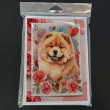 Load image into Gallery viewer, Chow Chow Valentine Roses Greeting Cards - Blank Note Cards – 8-Pack of Artist-Designed Cards with Envelopes
