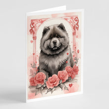 Load image into Gallery viewer, Chow Chow Valentine Roses Greeting Cards - Blank Note Cards – 8-Pack of Artist-Designed Cards with Envelopes