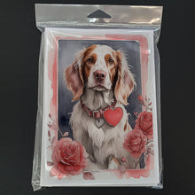 Load image into Gallery viewer, English Setter Valentine Roses Greeting Cards - Blank Note Cards – 8-Pack of Artist-Designed Cards with Envelopes