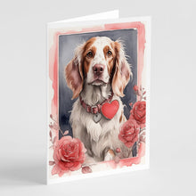 Load image into Gallery viewer, English Setter Valentine Roses Greeting Cards - Blank Note Cards – 8-Pack of Artist-Designed Cards with Envelopes