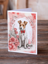 Load image into Gallery viewer, Fox Terrier Valentine Roses Greeting Cards - Blank Note Cards – 8-Pack of Artist-Designed Cards with Envelopes