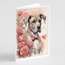 Load image into Gallery viewer, Great Dane Valentine Roses Greeting Cards - Blank Note Cards – 8-Pack of Artist-Designed Cards with Envelopes