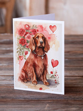 Load image into Gallery viewer, Irish Setter Valentine Roses Greeting Cards - Blank Note Cards – 8-Pack of Artist-Designed Cards with Envelopes