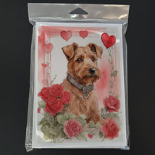 Load image into Gallery viewer, Irish Terrier Valentine Roses Greeting Cards - Blank Note Cards – 8-Pack of Artist-Designed Cards with Envelopes