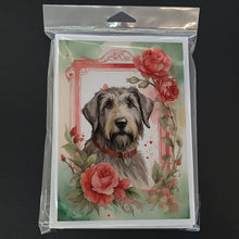 Load image into Gallery viewer, Irish Wolfhound Valentine Roses Greeting Cards - Blank Note Cards – 8-Pack of Artist-Designed Cards with Envelopes