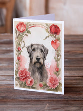 Load image into Gallery viewer, Irish Wolfhound Valentine Roses Greeting Cards - Blank Note Cards – 8-Pack of Artist-Designed Cards with Envelopes