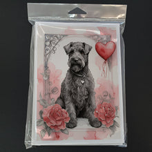 Load image into Gallery viewer, Kerry Blue Terrier Valentine Roses Greeting Cards - Blank Note Cards – 8-Pack of Artist-Designed Cards with Envelopes