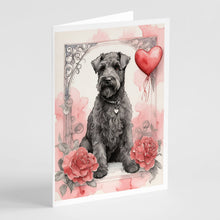 Load image into Gallery viewer, Kerry Blue Terrier Valentine Roses Greeting Cards - Blank Note Cards – 8-Pack of Artist-Designed Cards with Envelopes