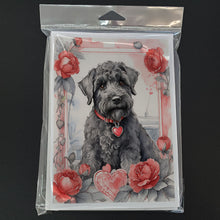Load image into Gallery viewer, Kerry Blue Terrier Valentine Roses Greeting Cards - Blank Note Cards – 8-Pack of Artist-Designed Cards with Envelopes