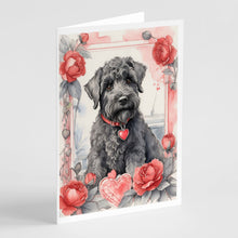 Load image into Gallery viewer, Kerry Blue Terrier Valentine Roses Greeting Cards - Blank Note Cards – 8-Pack of Artist-Designed Cards with Envelopes