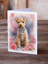 Load image into Gallery viewer, Lakeland Terrier Valentine Roses Greeting Cards - Blank Note Cards – 8-Pack of Artist-Designed Cards with Envelopes
