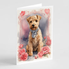 Load image into Gallery viewer, Lakeland Terrier Valentine Roses Greeting Cards - Blank Note Cards – 8-Pack of Artist-Designed Cards with Envelopes