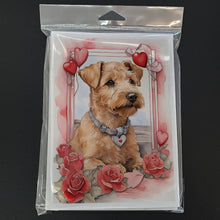 Load image into Gallery viewer, Lakeland Terrier Valentine Roses Greeting Cards - Blank Note Cards – 8-Pack of Artist-Designed Cards with Envelopes