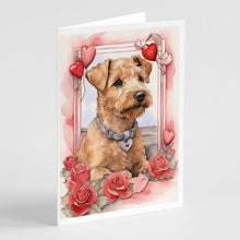 Load image into Gallery viewer, Lakeland Terrier Valentine Roses Greeting Cards - Blank Note Cards – 8-Pack of Artist-Designed Cards with Envelopes