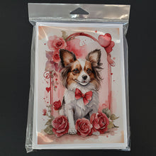 Load image into Gallery viewer, Papillon Valentine Roses Greeting Cards - Blank Note Cards – 8-Pack of Artist-Designed Cards with Envelopes