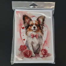 Load image into Gallery viewer, Papillon Valentine Roses Greeting Cards - Blank Note Cards – 8-Pack of Artist-Designed Cards with Envelopes