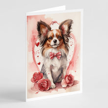 Load image into Gallery viewer, Papillon Valentine Roses Greeting Cards - Blank Note Cards – 8-Pack of Artist-Designed Cards with Envelopes