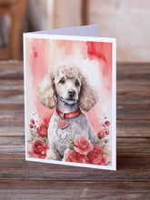 Load image into Gallery viewer, Poodle Valentine Roses Greeting Cards - Blank Note Cards – 8-Pack of Artist-Designed Cards with Envelopes