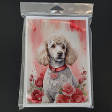 Load image into Gallery viewer, Poodle Valentine Roses Greeting Cards - Blank Note Cards – 8-Pack of Artist-Designed Cards with Envelopes
