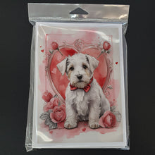Load image into Gallery viewer, Sealyham Terrier Valentine Roses Greeting Cards - Blank Note Cards – 8-Pack of Artist-Designed Cards with Envelopes