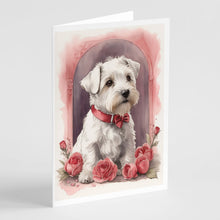 Load image into Gallery viewer, Sealyham Terrier Valentine Roses Greeting Cards - Blank Note Cards – 8-Pack of Artist-Designed Cards with Envelopes