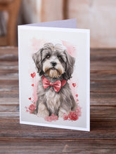 Load image into Gallery viewer, Tibetan Terrier Valentine Roses Greeting Cards - Blank Note Cards – 8-Pack of Artist-Designed Cards with Envelopes
