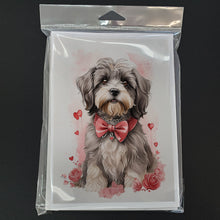 Load image into Gallery viewer, Tibetan Terrier Valentine Roses Greeting Cards - Blank Note Cards – 8-Pack of Artist-Designed Cards with Envelopes