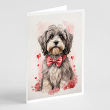 Load image into Gallery viewer, Tibetan Terrier Valentine Roses Greeting Cards - Blank Note Cards – 8-Pack of Artist-Designed Cards with Envelopes