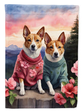 Load image into Gallery viewer, Basenji Two Hearts House Flag