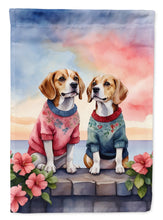 Load image into Gallery viewer, Beagle Two Hearts House Flag