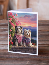 Load image into Gallery viewer, Bearded Collie Two Hearts Greeting Cards - Blank Note Cards – 8-Pack of Artist-Designed Cards with Envelopes