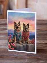 Load image into Gallery viewer, Belgian Tervuren Two Hearts Greeting Cards - Blank Note Cards – 8-Pack of Artist-Designed Cards with Envelopes
