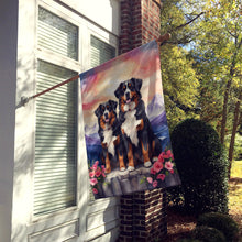 Load image into Gallery viewer, Bernese Mountain Dog Two Hearts House Flag