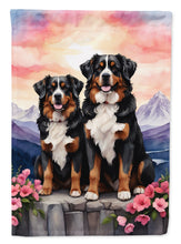 Load image into Gallery viewer, Bernese Mountain Dog Two Hearts House Flag
