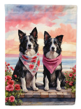 Load image into Gallery viewer, Border Collie Two Hearts House Flag