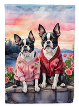 Load image into Gallery viewer, Boston Terrier Two Hearts House Flag
