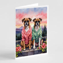 Load image into Gallery viewer, Boxer Two Hearts Greeting Cards - Blank Note Cards – 8-Pack of Artist-Designed Cards with Envelopes