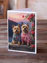 Load image into Gallery viewer, Cairn Terrier Two Hearts Greeting Cards - Blank Note Cards – 8-Pack of Artist-Designed Cards with Envelopes