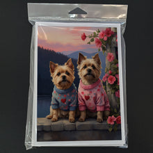 Load image into Gallery viewer, Cairn Terrier Two Hearts Greeting Cards - Blank Note Cards – 8-Pack of Artist-Designed Cards with Envelopes