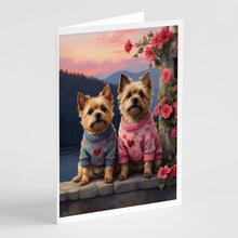 Load image into Gallery viewer, Cairn Terrier Two Hearts Greeting Cards - Blank Note Cards – 8-Pack of Artist-Designed Cards with Envelopes